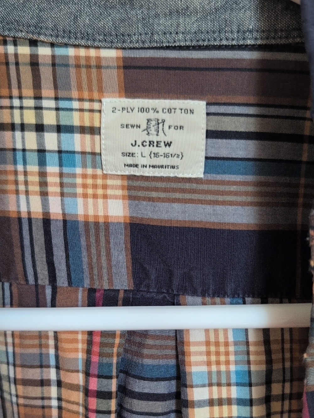 J. Crew Plaid Button-Down Shirt in Brown, Blue, Cream